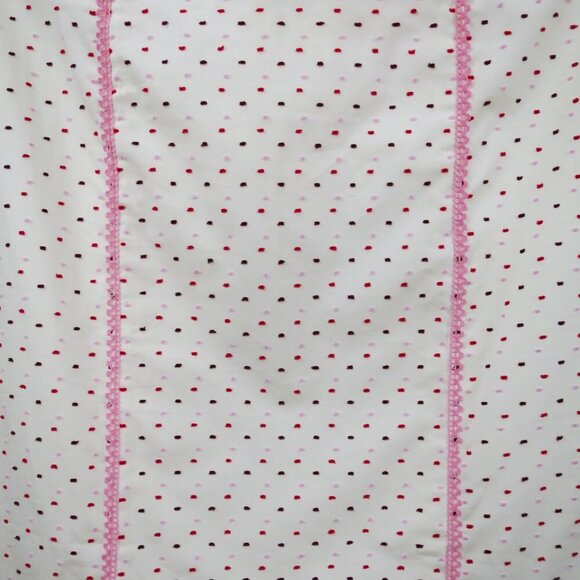 NWT Helen Wang Pink Swiss Dots Trumpet Skirt with Embroidered Seam Detail - Picture 12 of 14